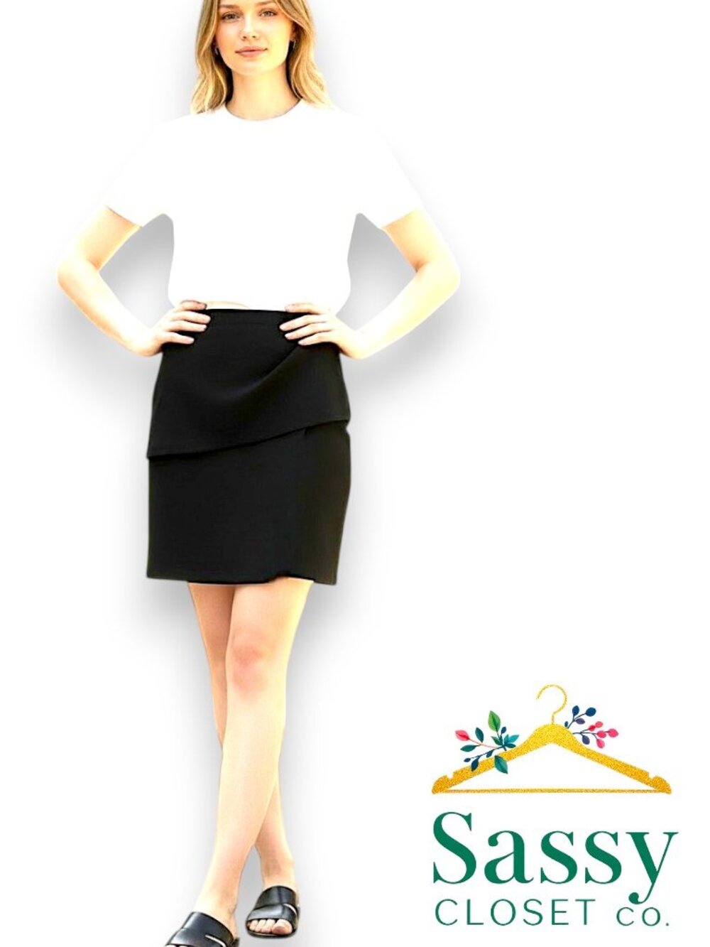 Cabi Black Ponte Knit Pencil Skirt Slim Fit High Rise Size 12 EUC